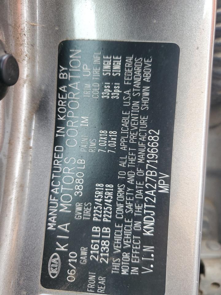 2011 Kia Soul + VIN: KNDJT2A27B7196682 Lot: 81835045