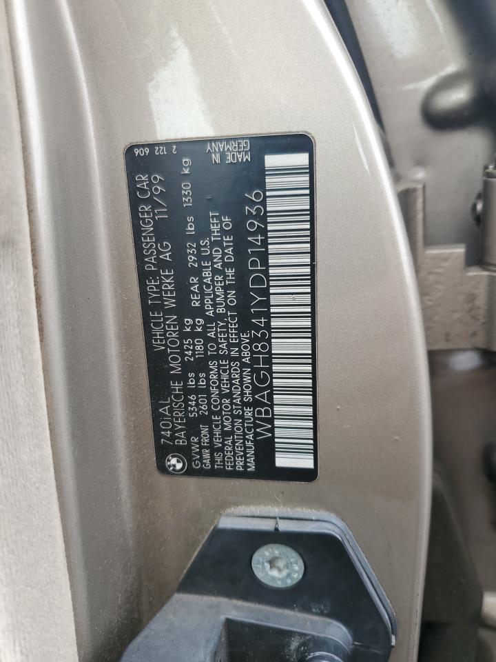 2000 BMW 740 Il VIN: WBAGH8341YDP14936 Lot: 80375285
