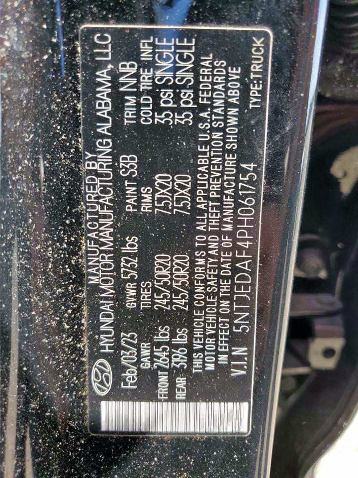 2023 Hyundai Santa Cruz Limited VIN: 5NTJEDAF4PH061754 Lot: 80806645