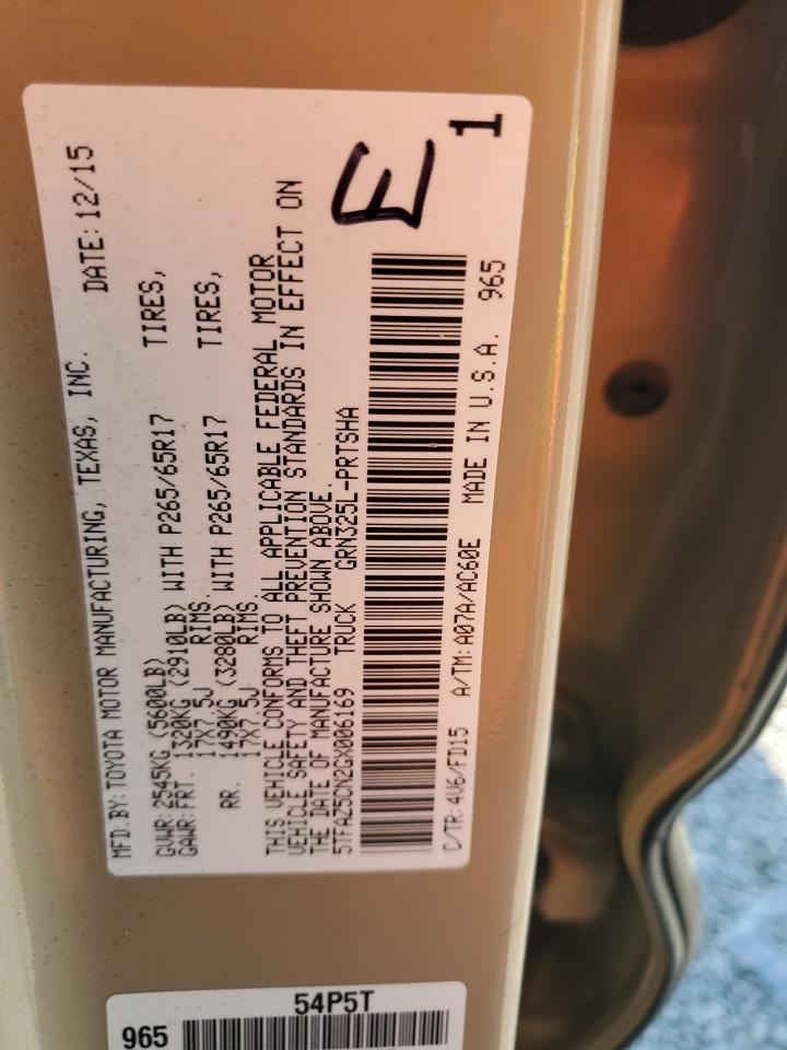 2016 Toyota Tacoma Double Cab VIN: 5TFAZ5CN2GX006169 Lot: 71427435