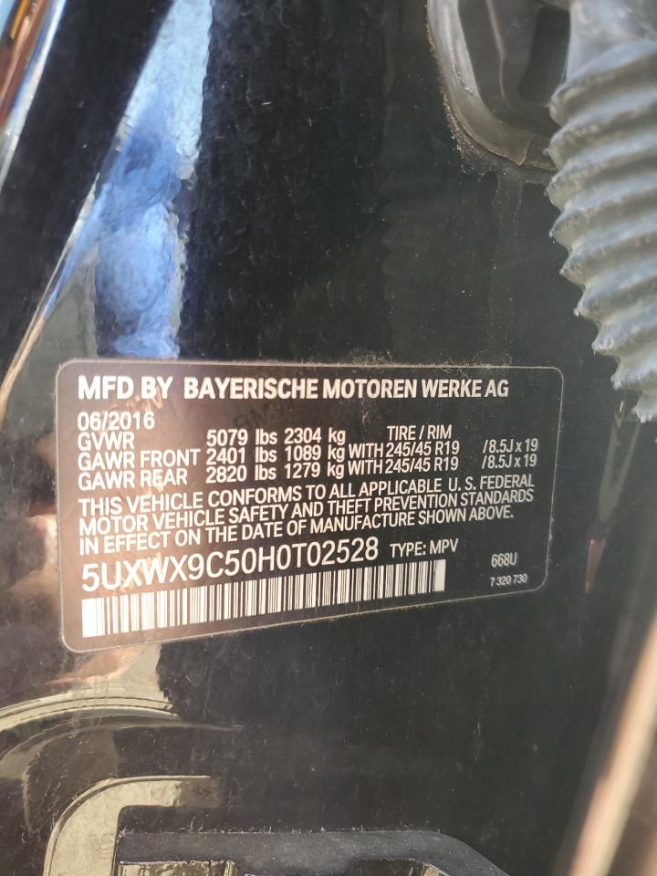 2017 BMW X3 xDrive28I VIN: 5UXWX9C50H0T02528 Lot: 84191815