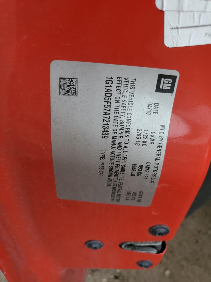 2010 Chevrolet Cobalt 1Lt VIN: 1G1AD5F57A7213439 Lot: 83876975