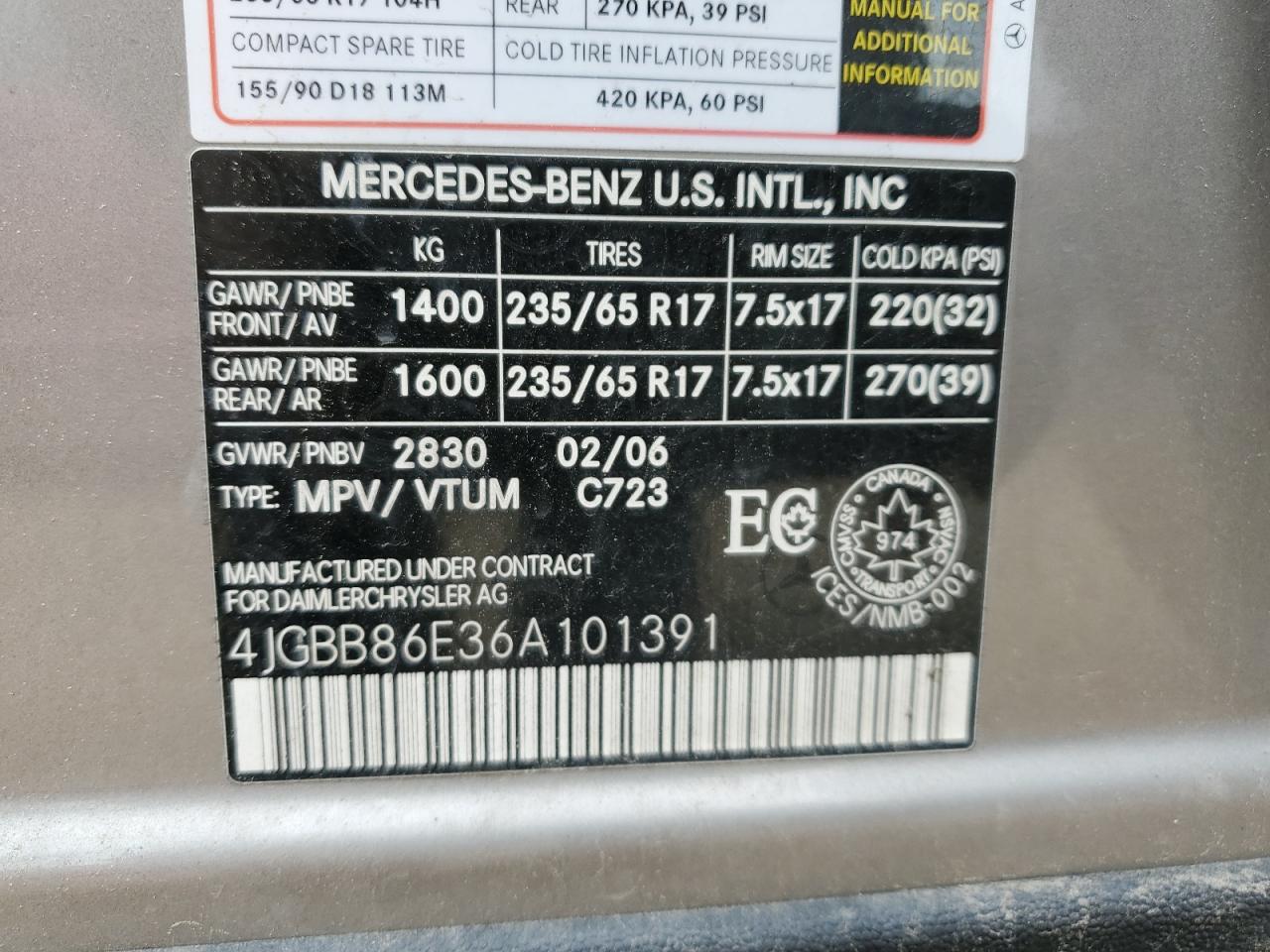 2006 Mercedes-Benz Ml 350 VIN: 4JGBB86E36A101139 Lot: 80520805