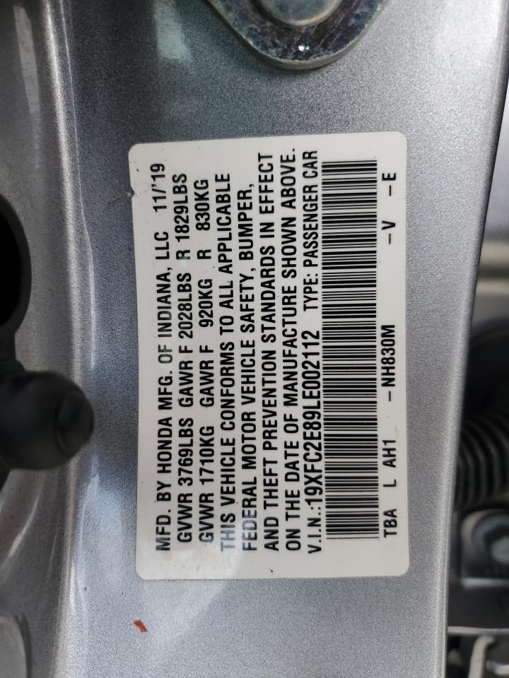 2020 Honda Civic Sport VIN: 19XFC2E89LE002112 Lot: 81441005