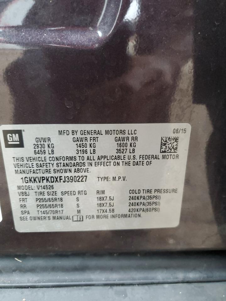 2015 GMC Acadia Sle VIN: 1GKKVPKDXFJ390227 Lot: 83759805