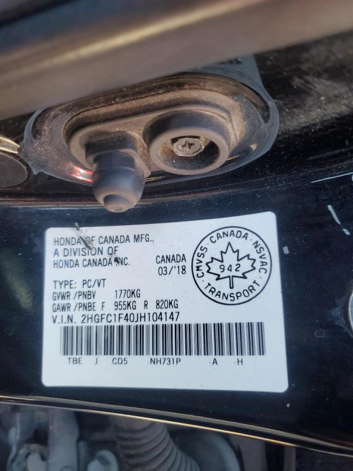 2018 Honda Civic Ex VIN: 2HGFC1F40JH104147 Lot: 84376715