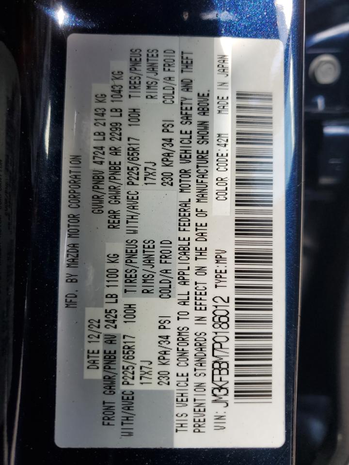 2023 Mazda Cx-5 Select VIN: JM3KFBBM7P0186012 Lot: 71197475