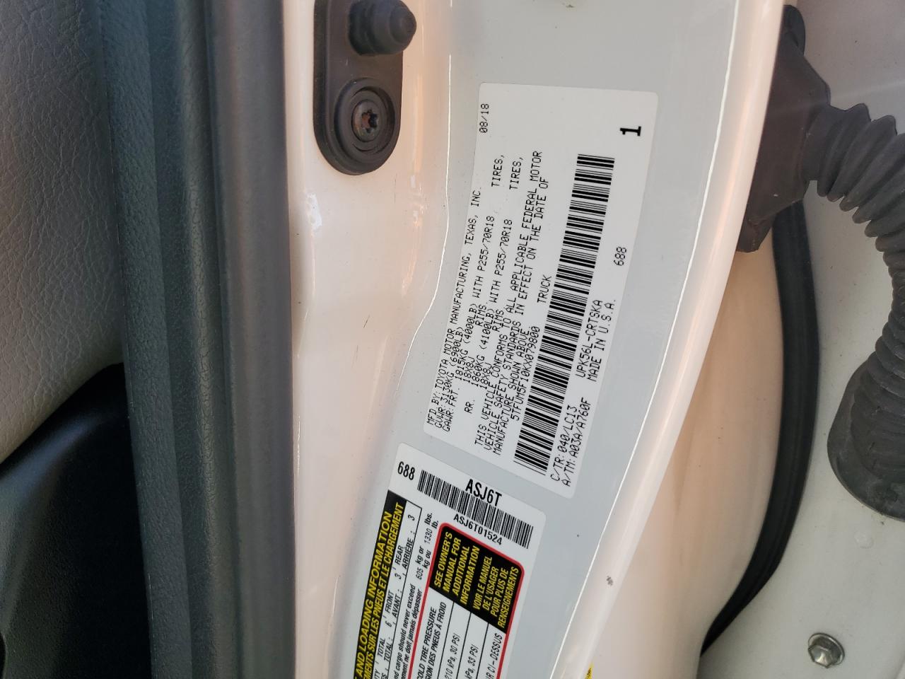 2019 Toyota Tundra Double Cab Sr VIN: 5TFUM5F10KX079800 Lot: 81719915