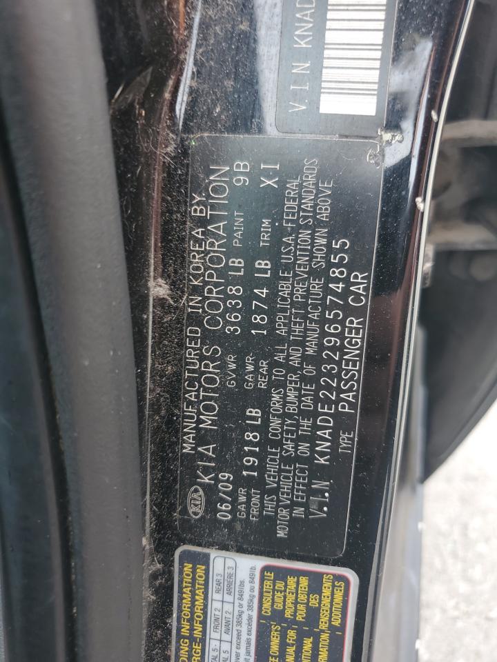 2009 Kia Rio Base VIN: KNADE223296574855 Lot: 81756585