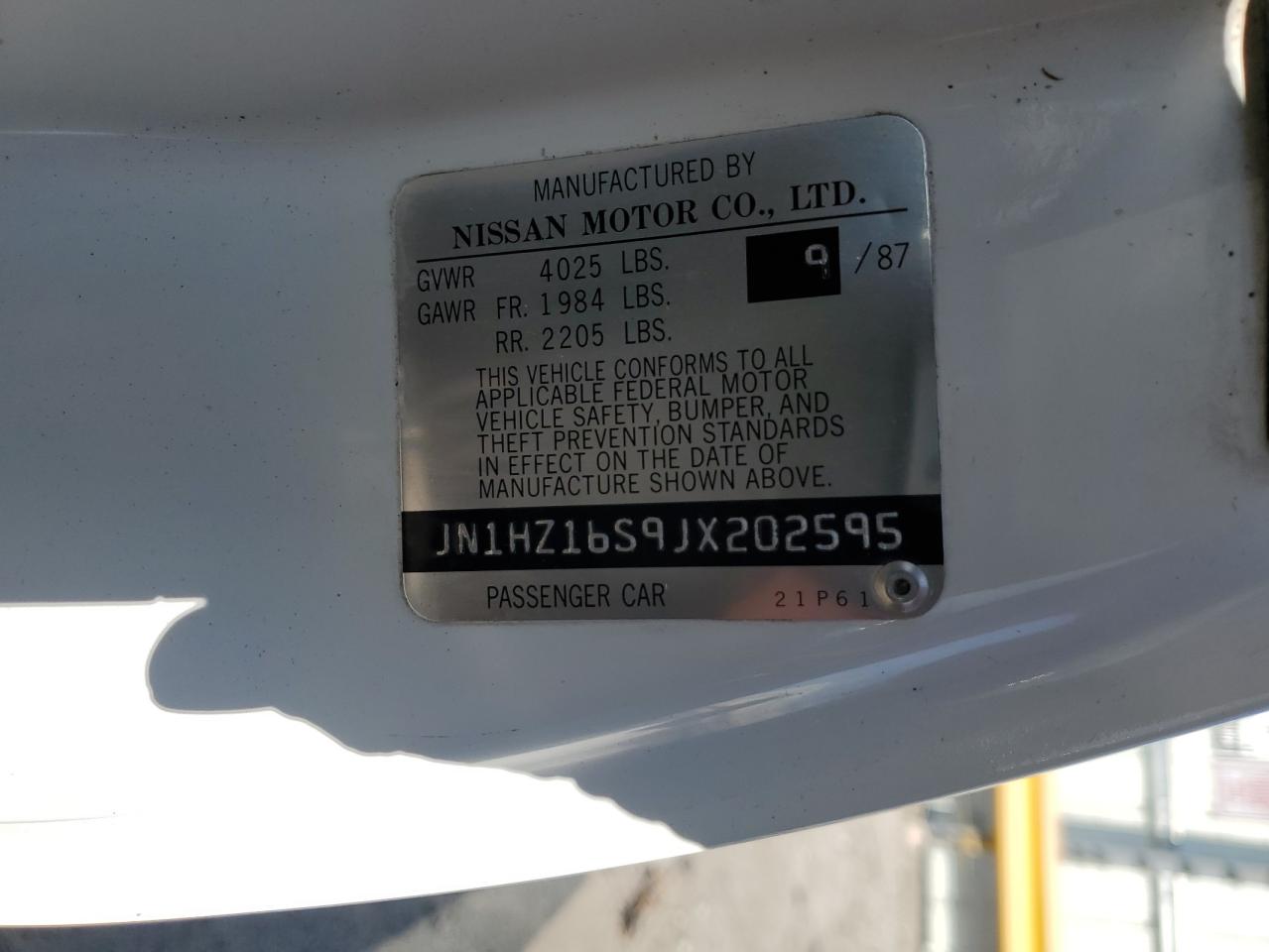 1988 Nissan 300Zx 2+2 VIN: JN1HZ16S9JX202595 Lot: 71534585