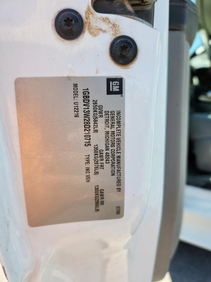 2008 Chevrolet Uplander Incomplete VIN: 1GBDV13W28D210715 Lot: 80299185