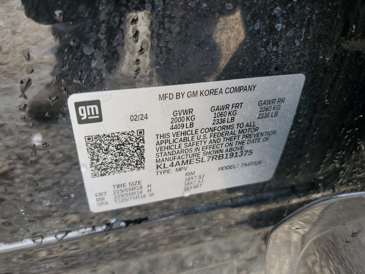 2024 Buick Encore Gx Sport Touring VIN: KL4AMESL7RB191375 Lot: 84554985