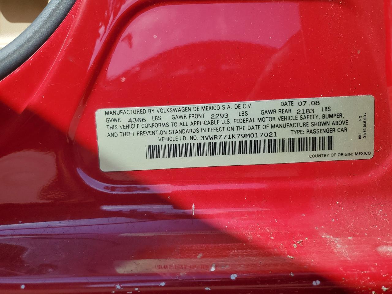 2009 Volkswagen Jetta Se VIN: 3VWRZ71K79M017021 Lot: 70270115