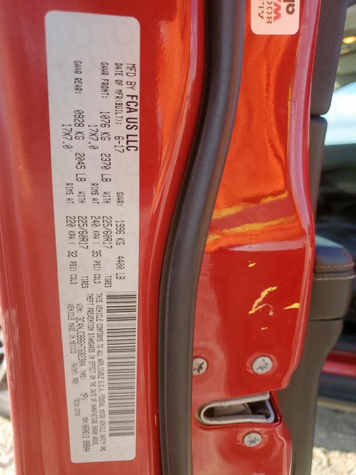 2017 Jeep Compass Latitude VIN: 3C4NJCBB6HT682304 Lot: 84209835