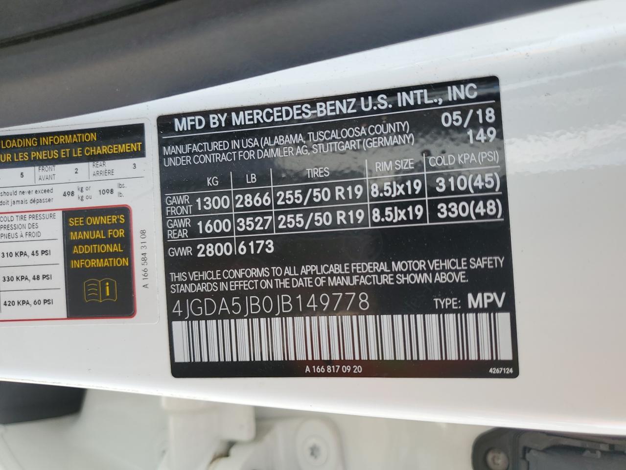 2018 Mercedes-Benz Gle 350 VIN: 4JGDA5JB0JB149778 Lot: 80868565