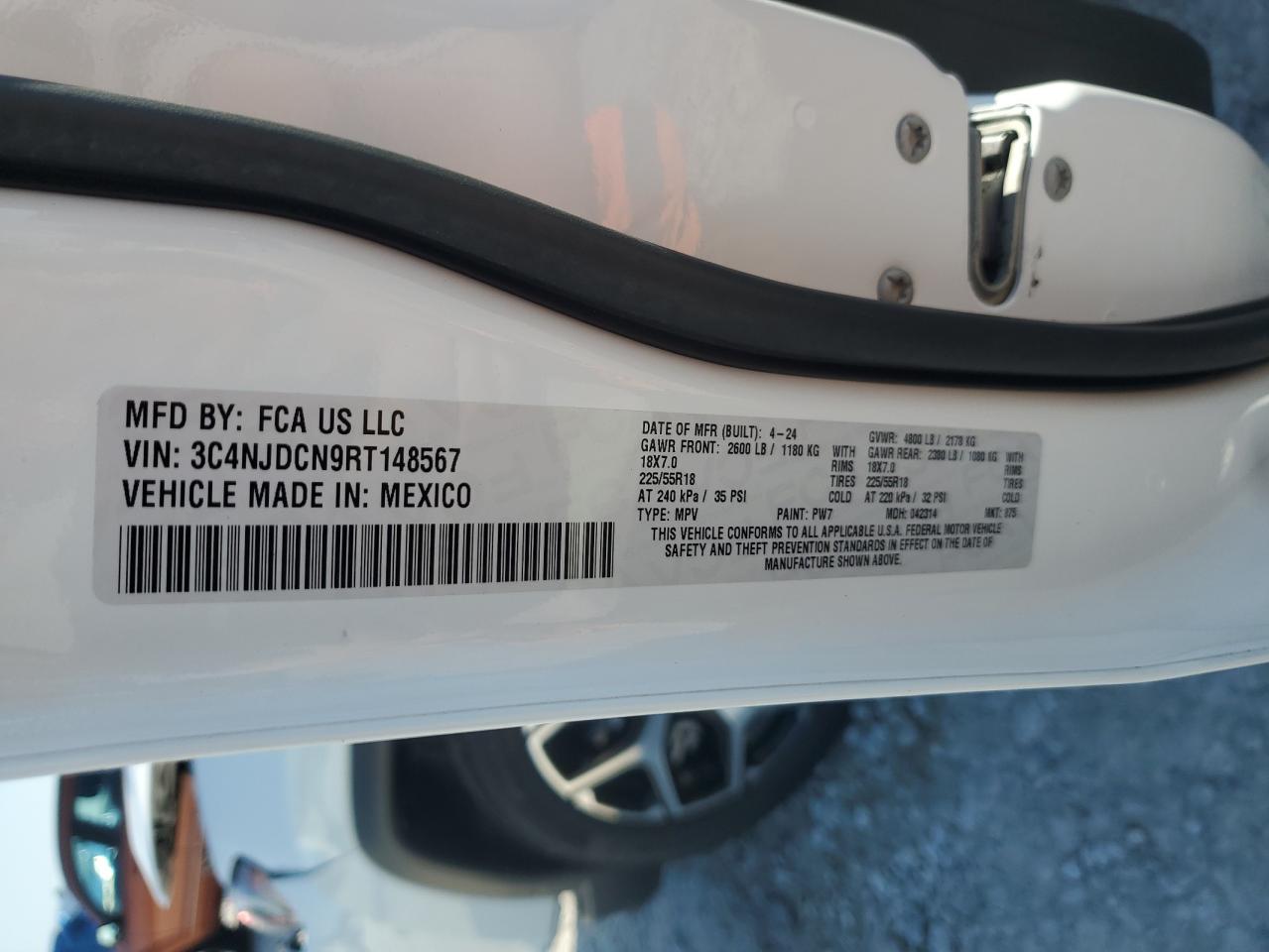2024 Jeep Compass Limited VIN: 3C4NJDCN9RT148567 Lot: 71046365