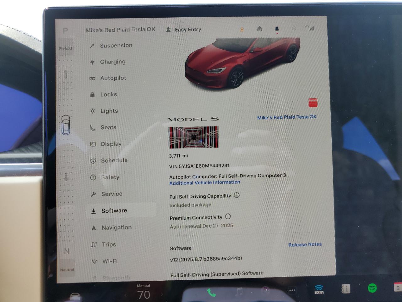 2021 Tesla Model S VIN: 5YJSA1E60MF449291 Lot: 69880335