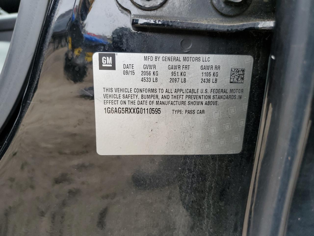 2016 Cadillac Ats VIN: 1G6AG5RXXG0110595 Lot: 80628315