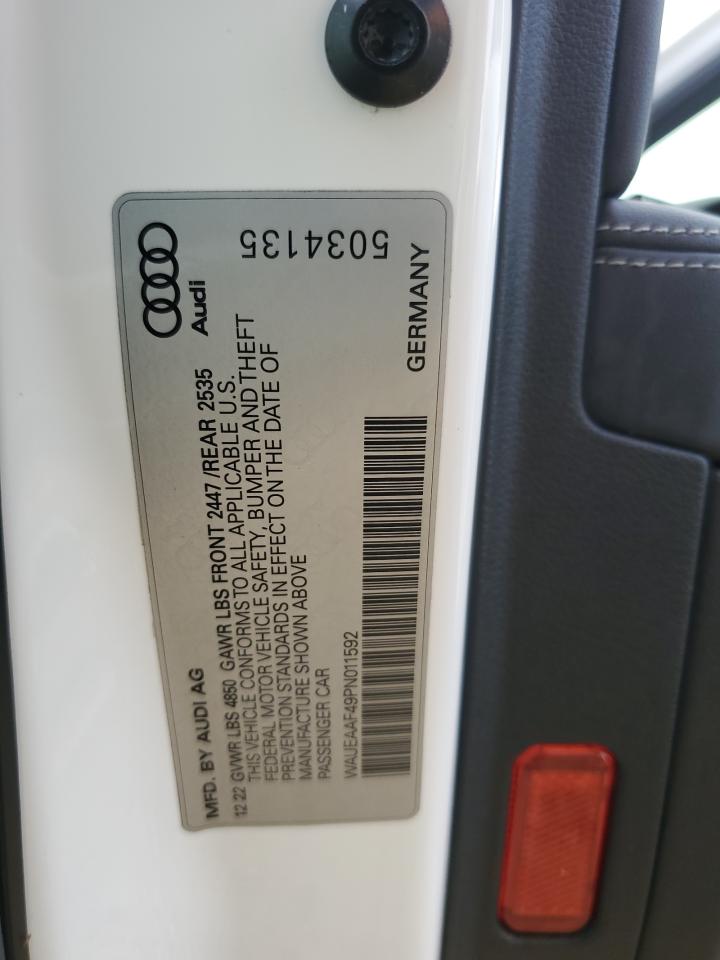 2023 Audi A4 Premium Plus 45 VIN: WAUEAAF49PN011592 Lot: 81756555