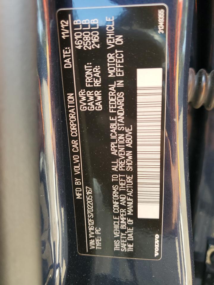 2013 Volvo S60 T5 VIN: YV1612FS7D2205167 Lot: 81366115