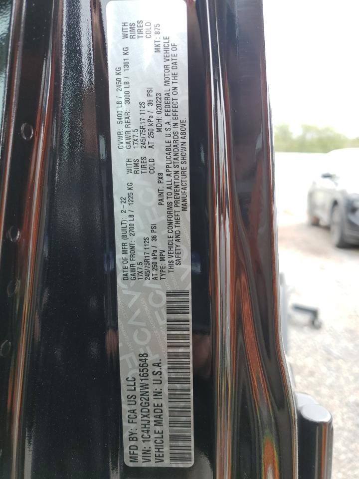 2022 Jeep Wrangler Unlimited Sport VIN: 1C4HJXDG2NW165648 Lot: 80365705