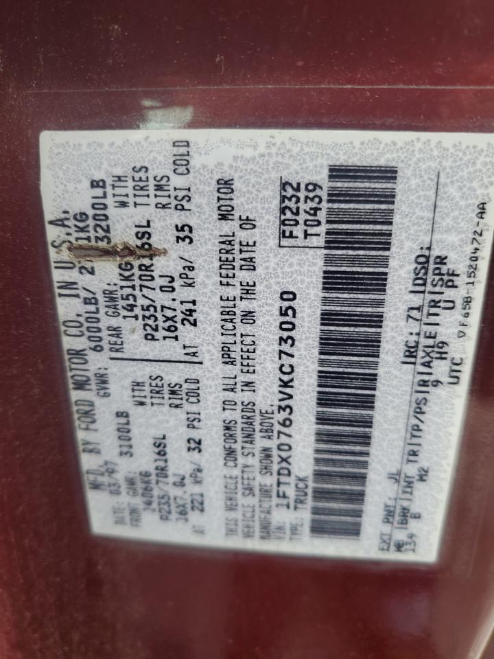 1997 Ford F150 VIN: 1FTDX0763VKC73050 Lot: 81807875