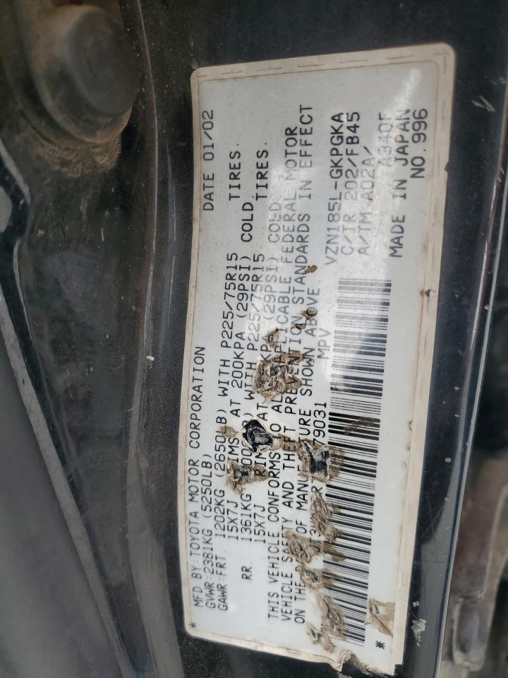 2002 Toyota 4Runner Sr5 VIN: JT3HN86R720379031 Lot: 82114735