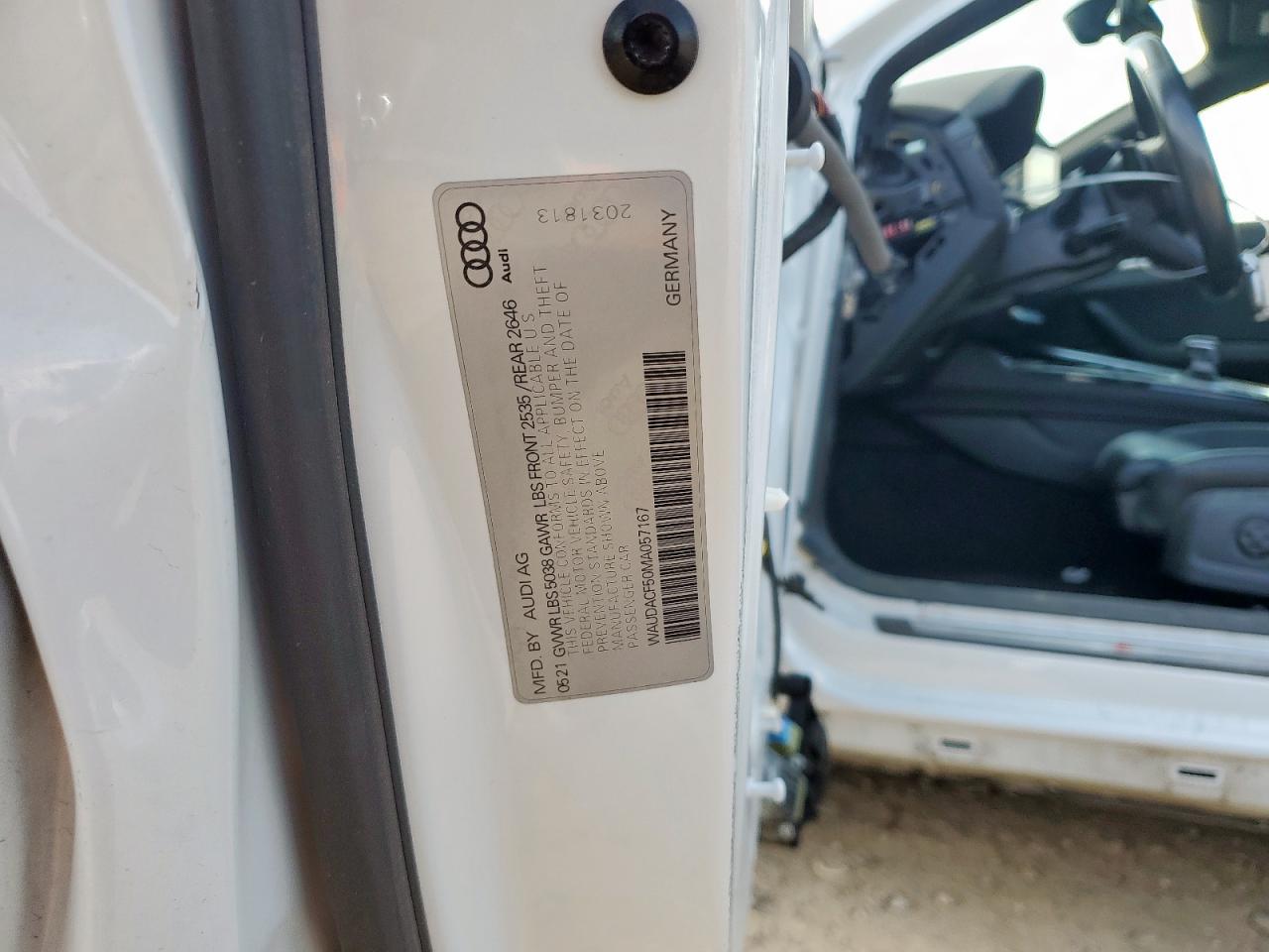 2021 Audi A5 Premium 45 VIN: WAUDACF50MA057167 Lot: 81191425