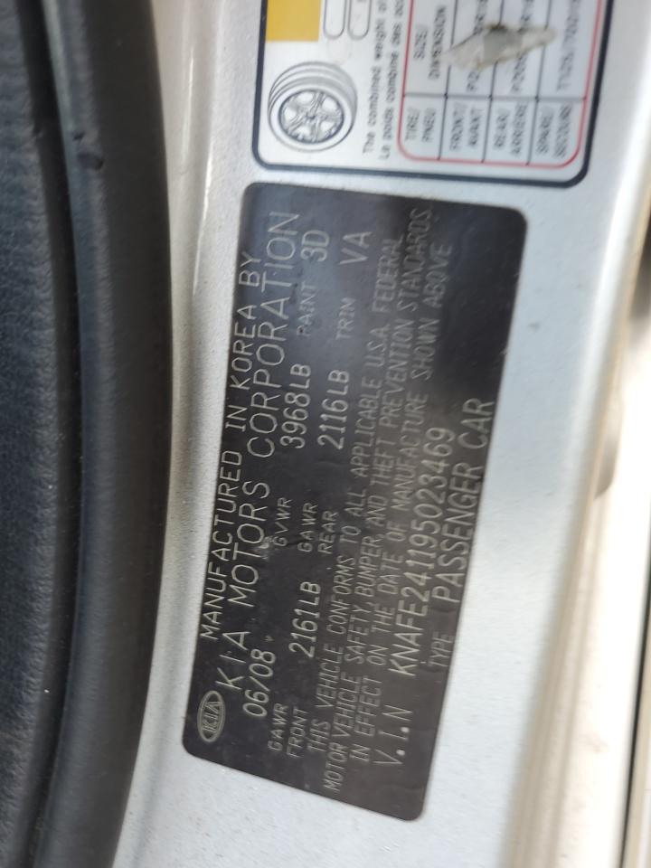 2009 Kia Spectra Sx VIN: KNAFE241195023469 Lot: 84055165