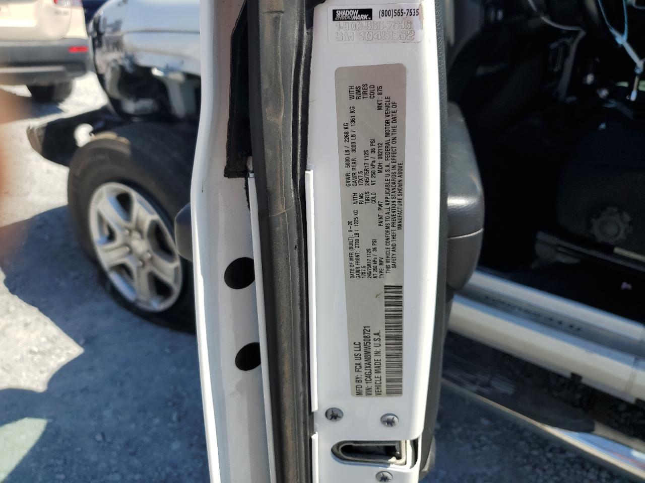 2021 Jeep Wrangler Sport VIN: 1C4GJXAN8MW508721 Lot: 81363525