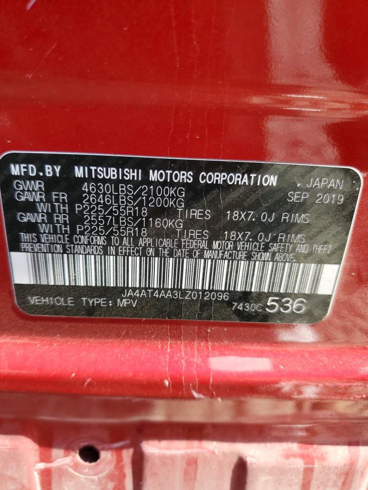 2020 Mitsubishi Eclipse Cross Le VIN: JA4AT4AA3LZ012096 Lot: 71074555