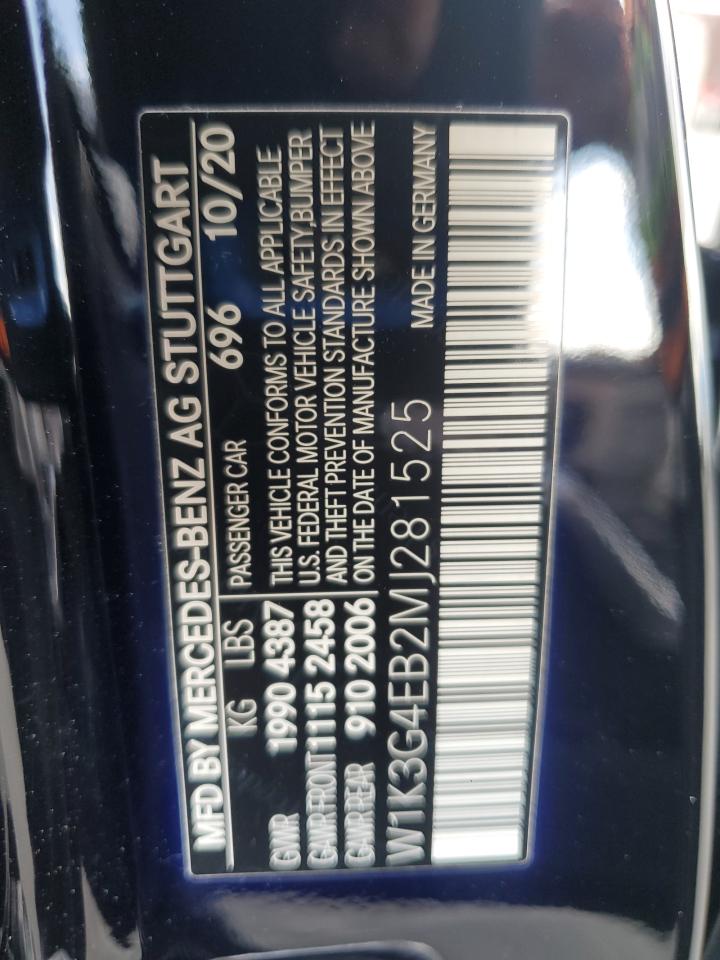 2021 Mercedes-Benz A 220 VIN: W1K3G4EB2MJ281525 Lot: 72098595