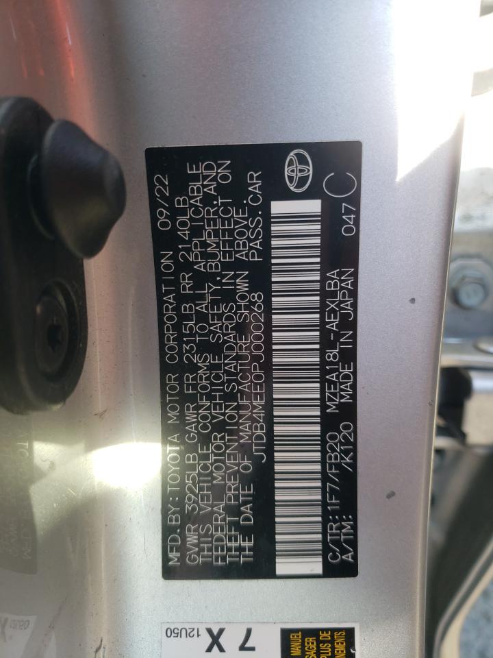 2023 Toyota Corolla Le VIN: JTDB4MEE0PJ000268 Lot: 80629455