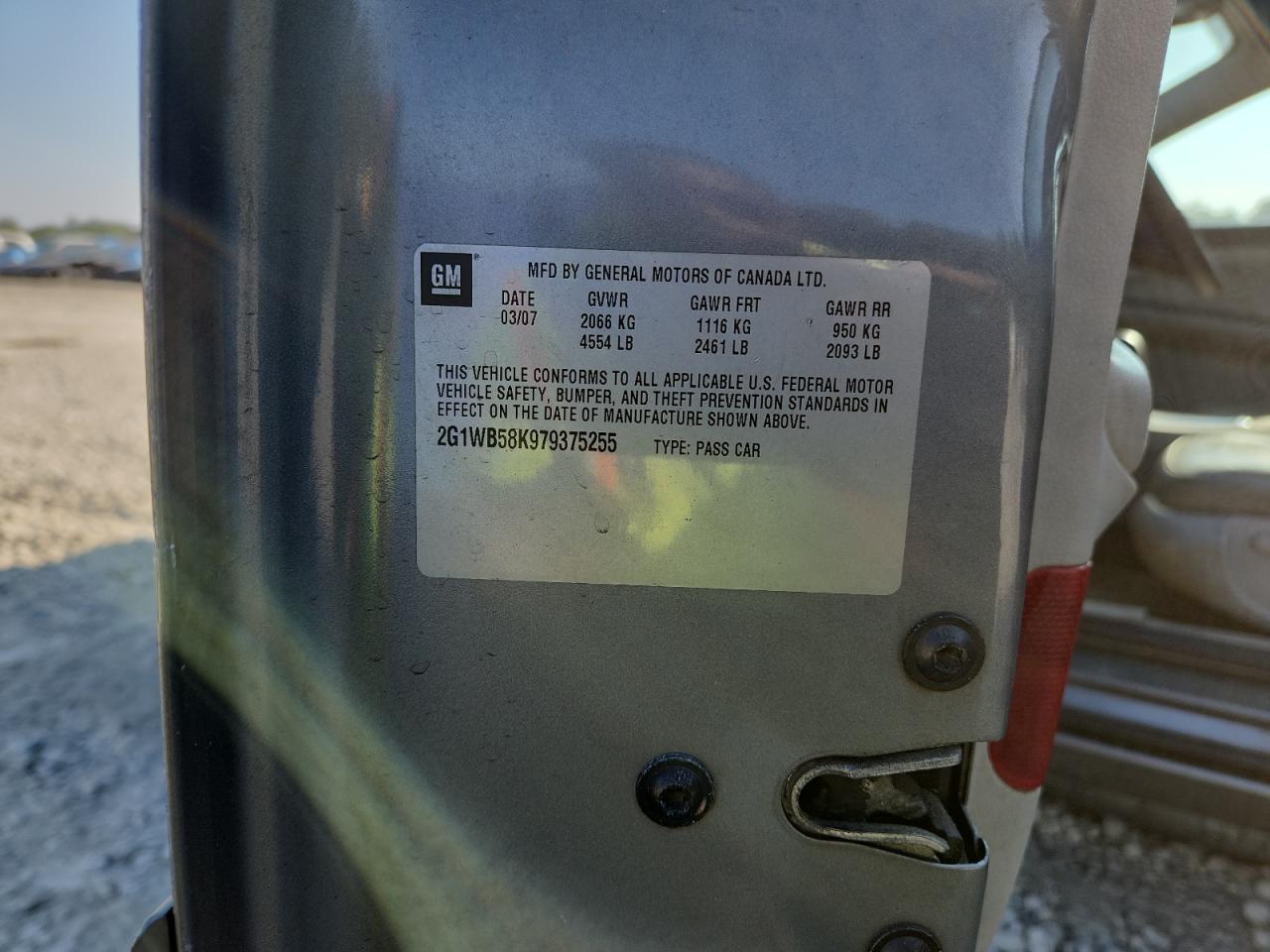 2007 Chevrolet Impala Ls VIN: 2G1WB58K979375255 Lot: 81060655