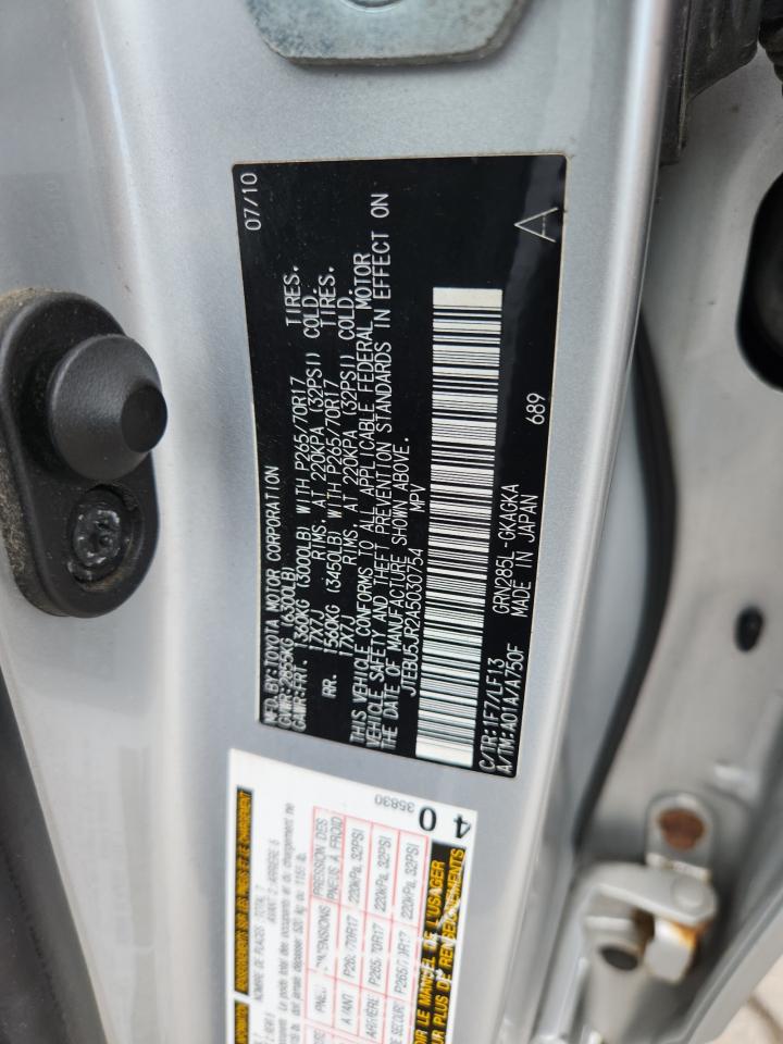 2010 Toyota 4Runner Sr5 VIN: JTEBU5JR2A5030754 Lot: 83865455