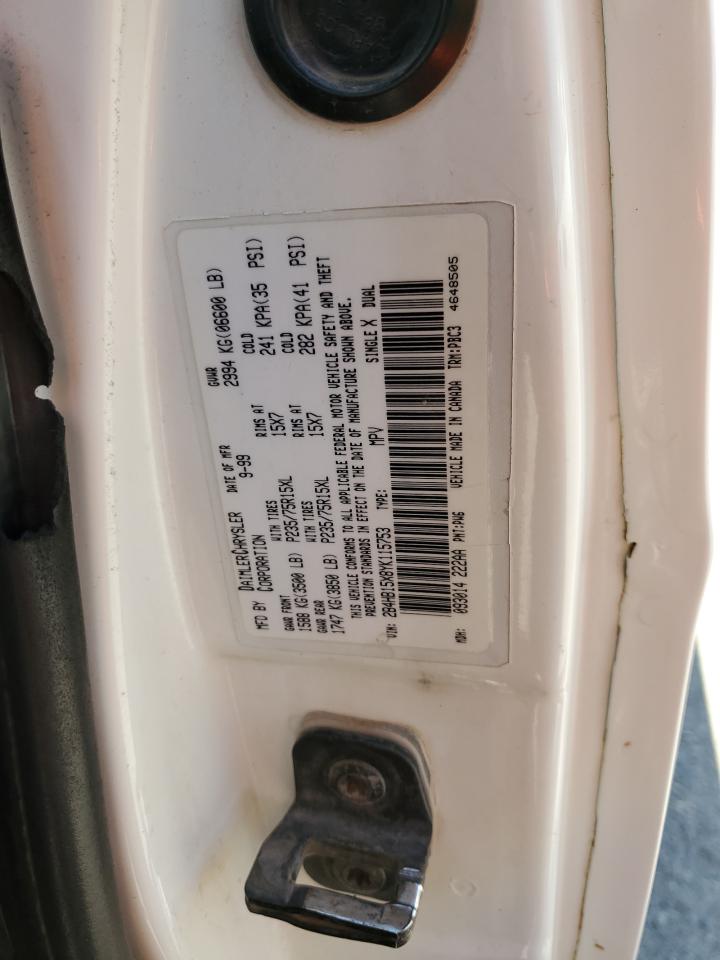 2000 Dodge Ram Wagon B1500 VIN: 2B4HB15X8YK115753 Lot: 72005415