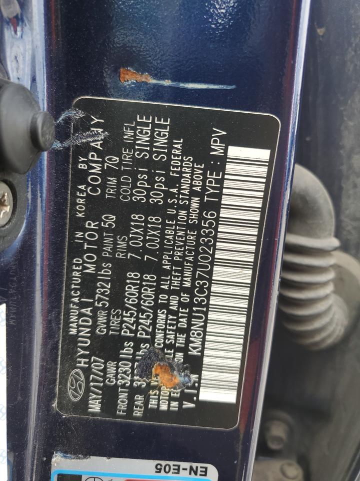 2007 Hyundai Veracruz Gls VIN: KM8NU13C37U023356 Lot: 81753055