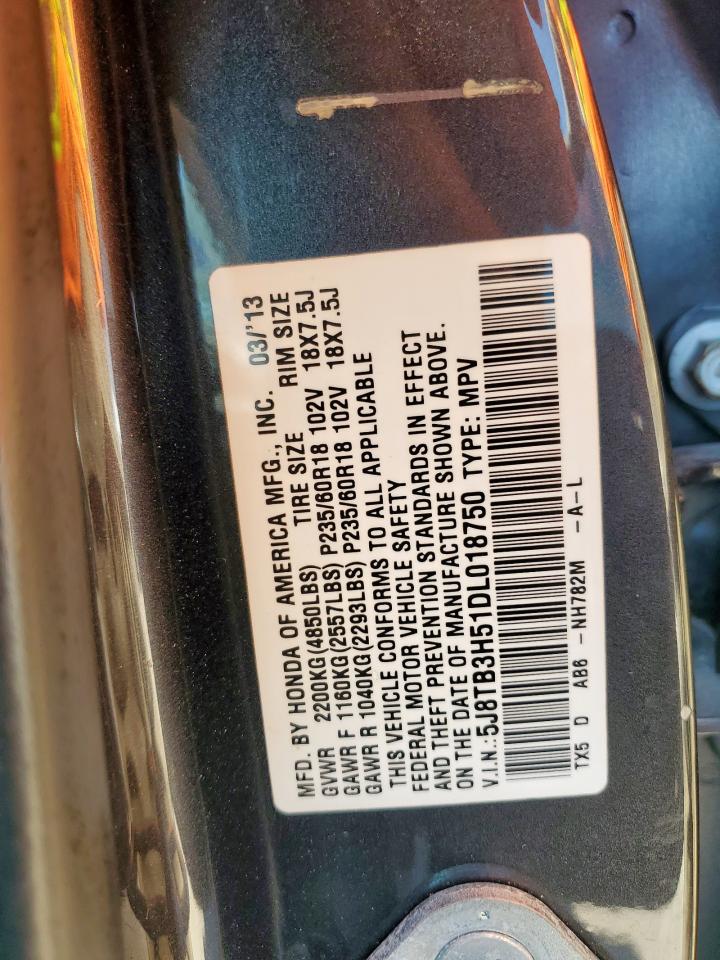 2013 Acura Rdx Technology VIN: 5J8TB3H51DL018750 Lot: 69883605