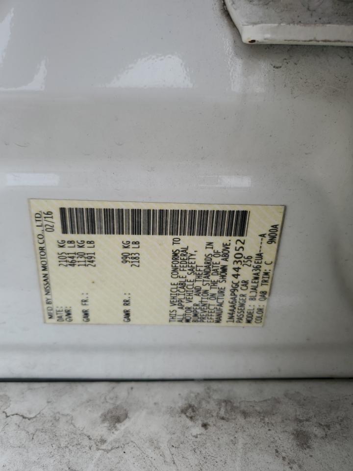 2016 Nissan Maxima 3.5S VIN: 1N4AA6AP9GC443052 Lot: 81632515