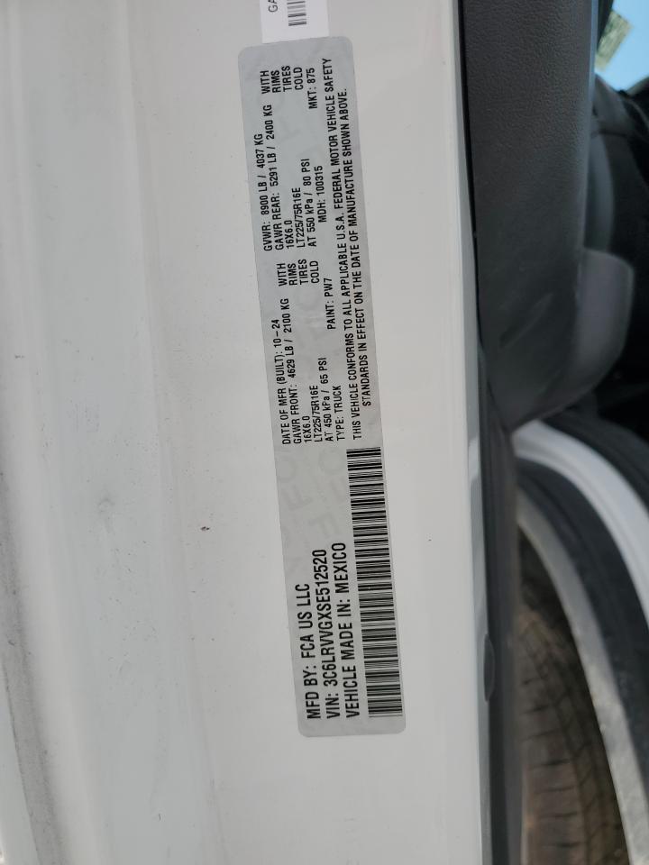 2025 Ram Promaster 2500 2500 Standard VIN: 3C6LRVVGXSE512520 Lot: 83834265