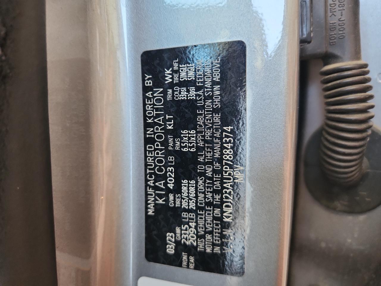 2023 Kia Soul Lx VIN: KNDJ23AU5P7884374 Lot: 71709495