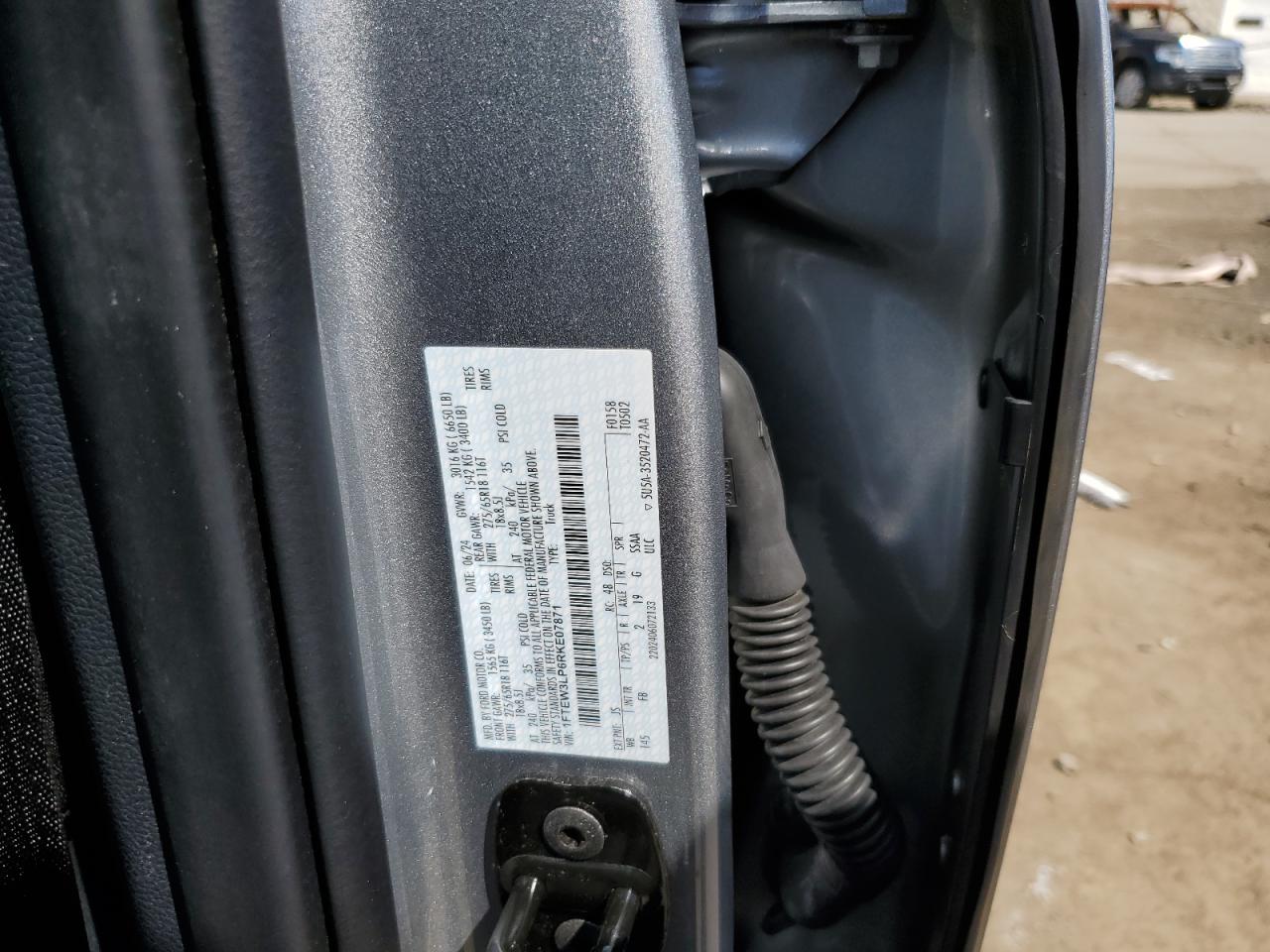 2024 Ford F150 Xlt VIN: 1FTEW3LP6RKE07871 Lot: 72000475