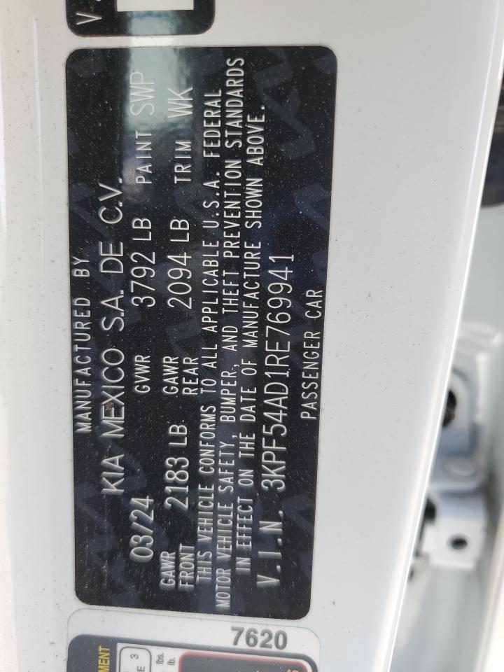 2024 Kia Forte Gt Line VIN: 3KPF54AD1RE769941 Lot: 70955585