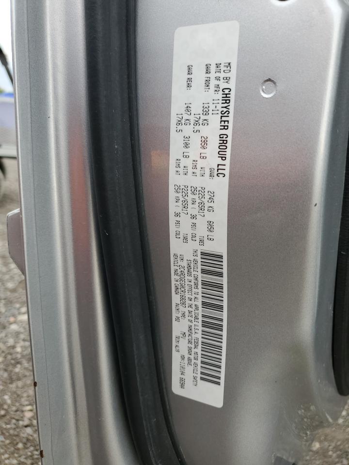 2012 Dodge Grand Caravan R/T VIN: 2C4RDGEG0CR168287 Lot: 71914185