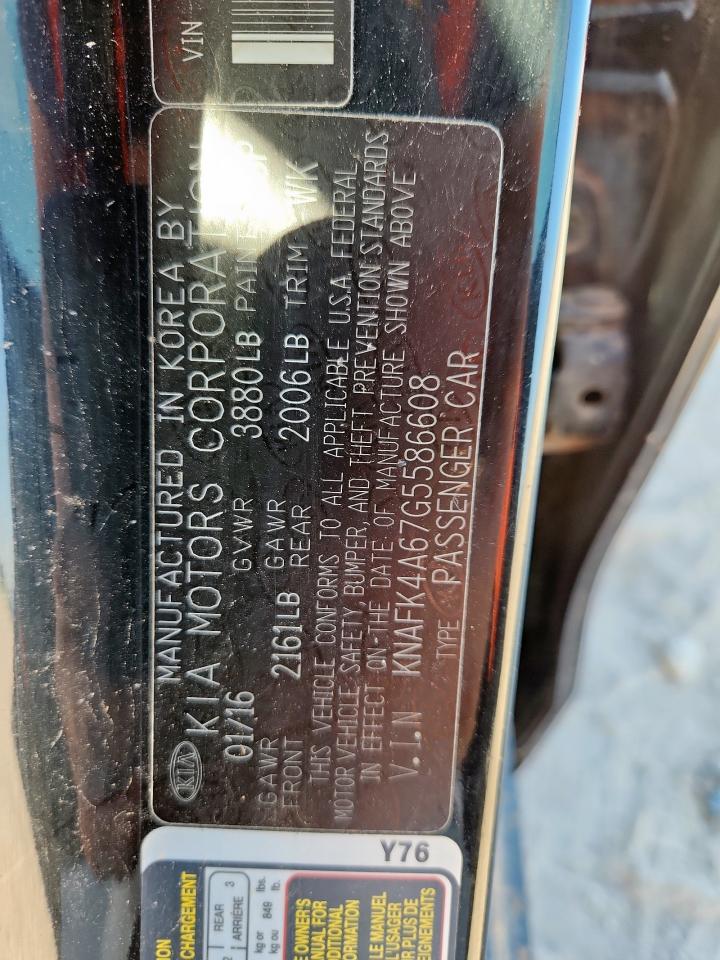2016 Kia Forte Lx VIN: KNAFK4A67G5586608 Lot: 72093615