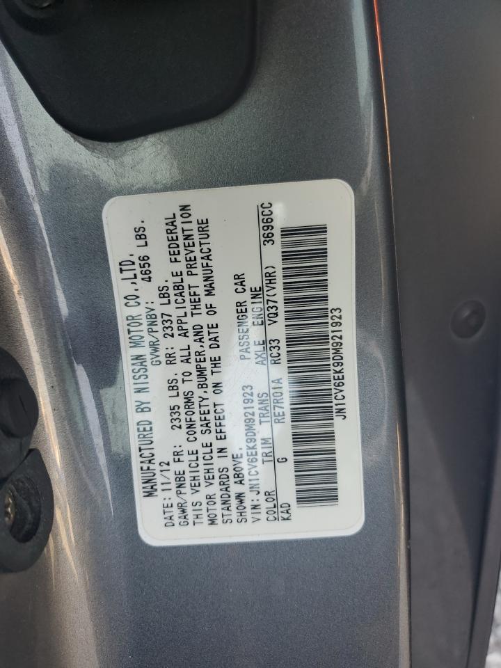 2013 Infiniti G37 Journey VIN: JN1CV6EK9DM921923 Lot: 80665065