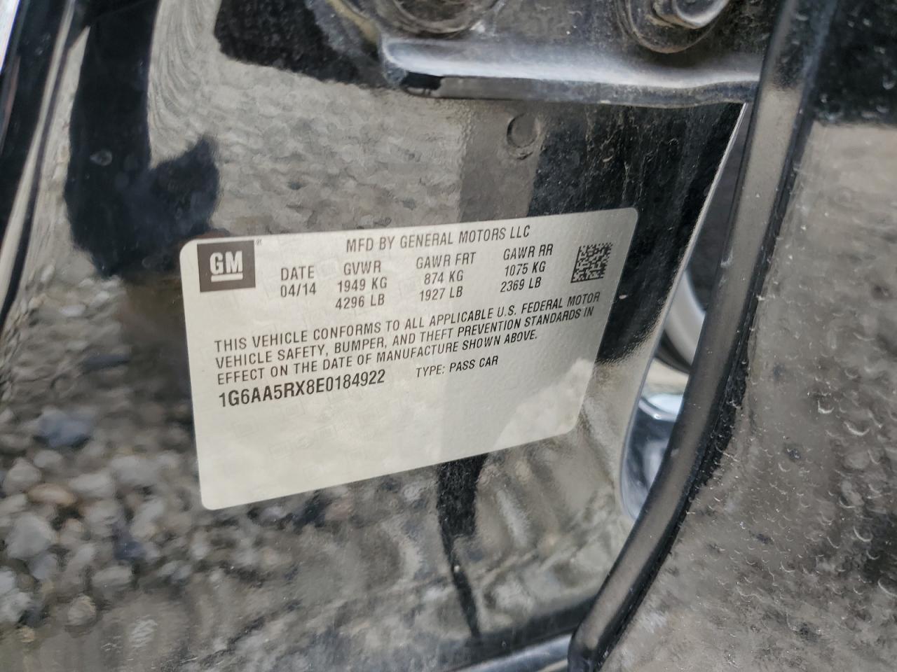 2014 Cadillac Ats VIN: 1G6AA5RX8E0184922 Lot: 71429305