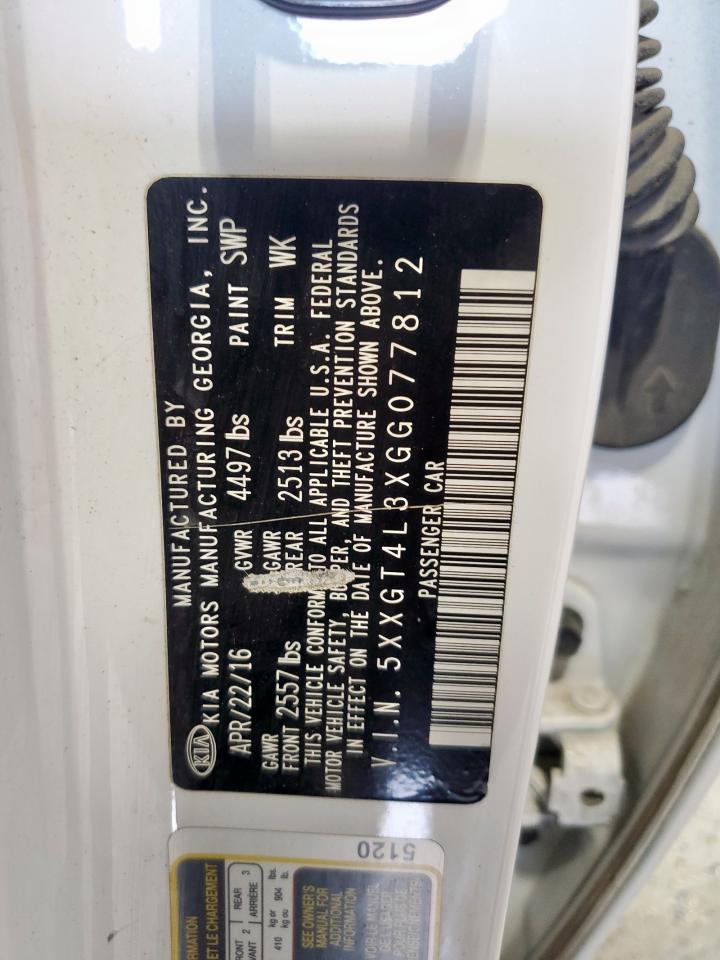 2016 Kia Optima Lx VIN: 5XXGT4L3XGG077812 Lot: 71785725