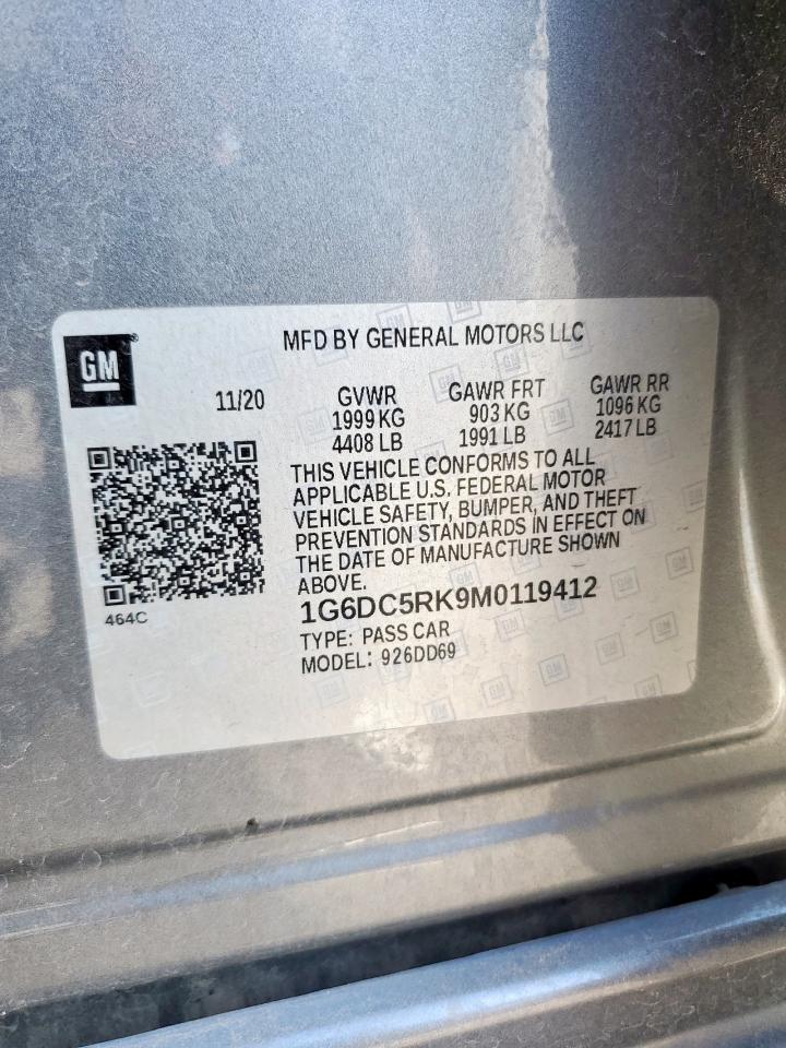 2021 Cadillac Ct4 Sport VIN: 1G6DC5RK9M0119412 Lot: 71122475