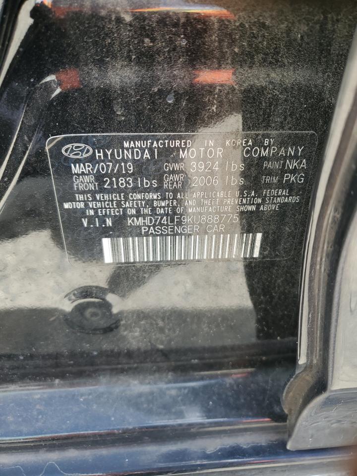 2019 Hyundai Elantra Se VIN: KMHD74LF9KU888775 Lot: 70744895